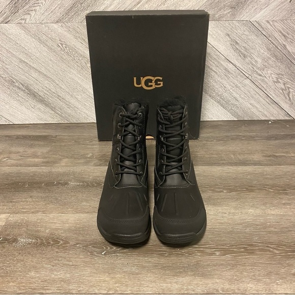 UGG | Men’s Felton Black WaterProof Leather Snow Boots NEW - Picture 6 of 15
